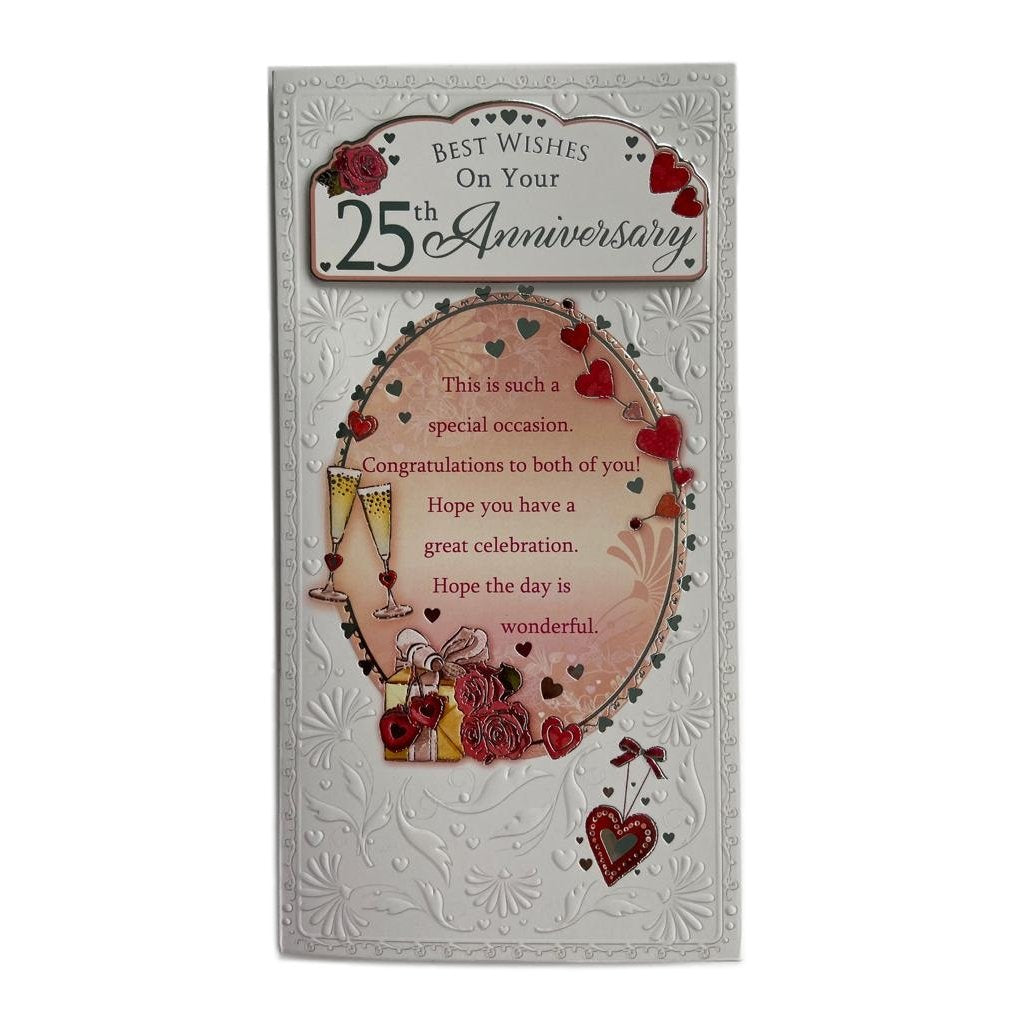 Best Wishes On Your 25th Anniversary Soft Whispers Card