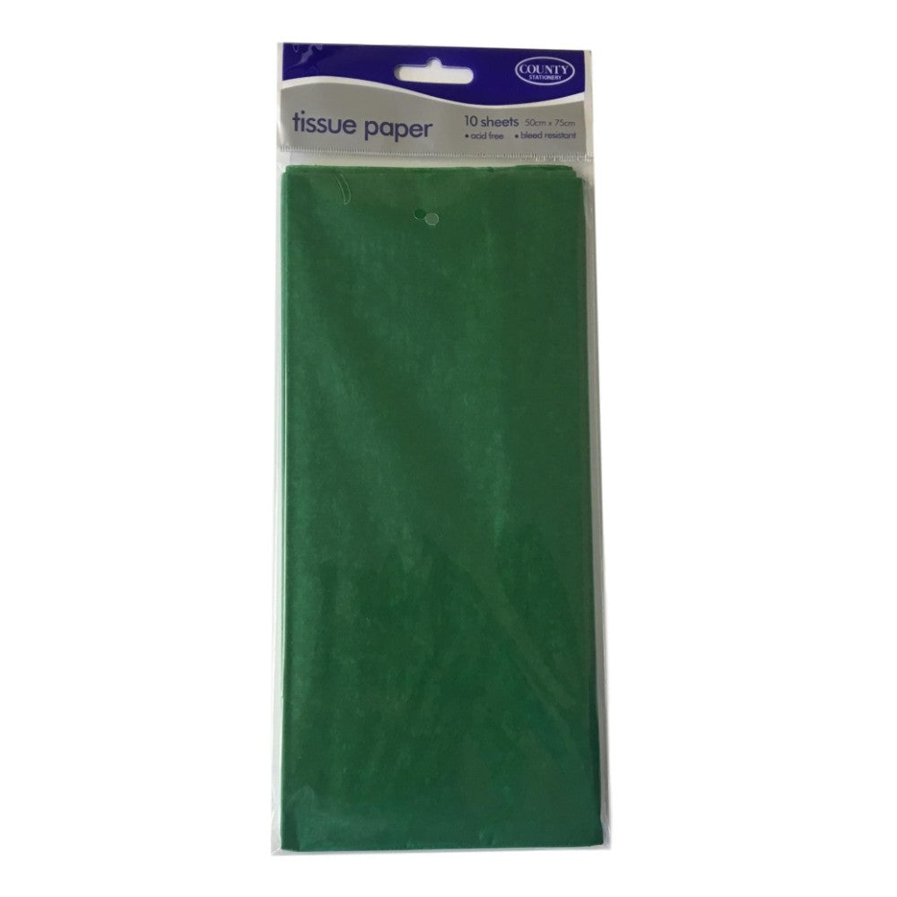Acid Free Dark Green Tissue Paper 10 Sheets