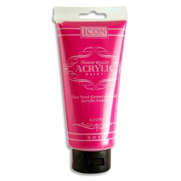 Icon Acrylic Paint 200ml Rose Pink – Evercarts