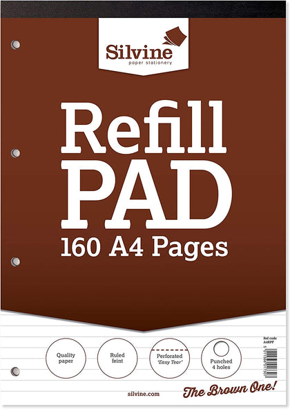160 Page A4 Brown Refill Pad (210 x 297mm)