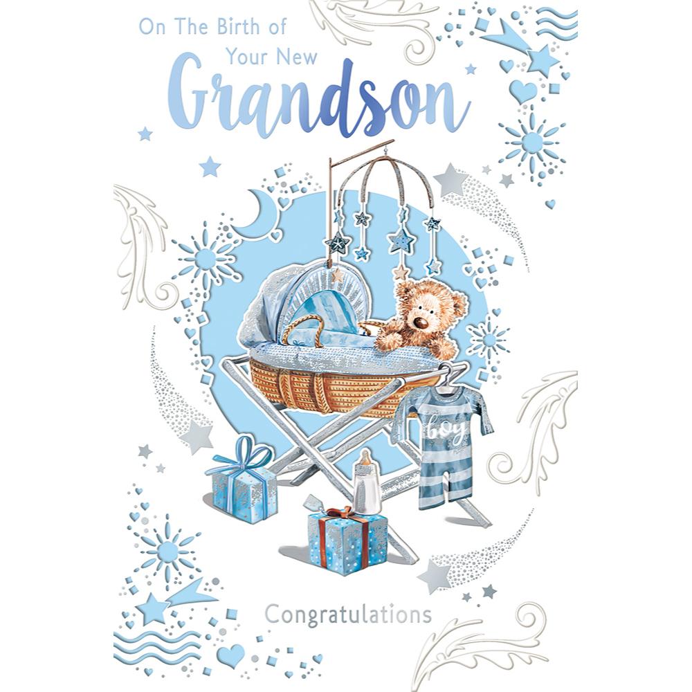 On The Birth of Your New Grandson Congratulations Celebrity Style Greeting Card