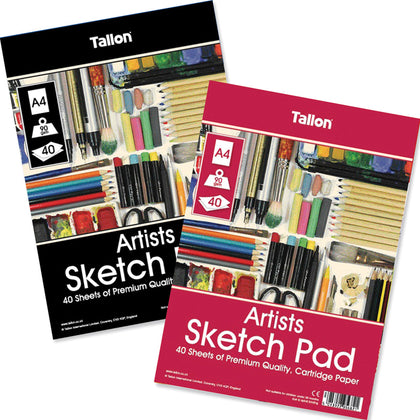 A4 40 Sheets 90gsm Cartridge Paper Sketch Pad