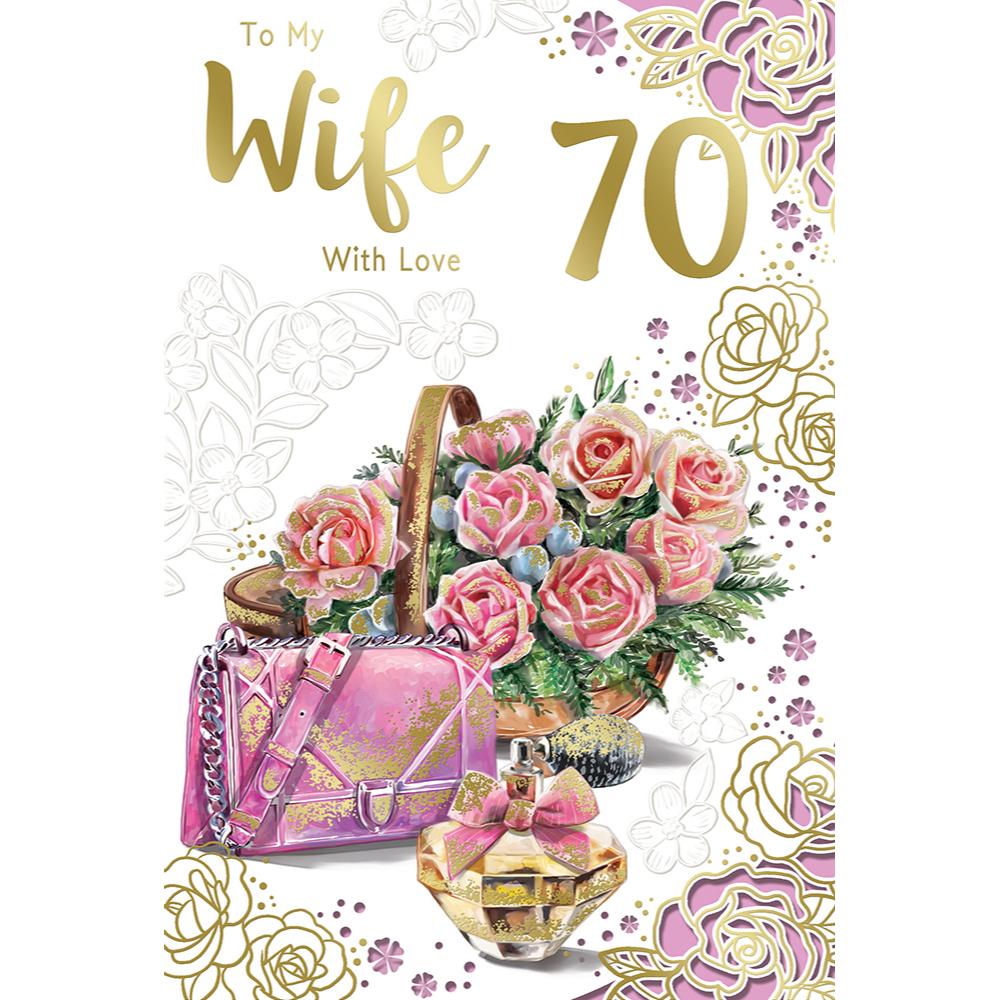 To My Wife With Love 70th Birthday Celebrity Style Greeting Card
