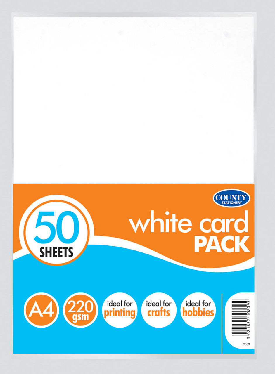 A4 White Card 220gsm 50 Sheets by BCreative : : Stationery &  Office Supplies