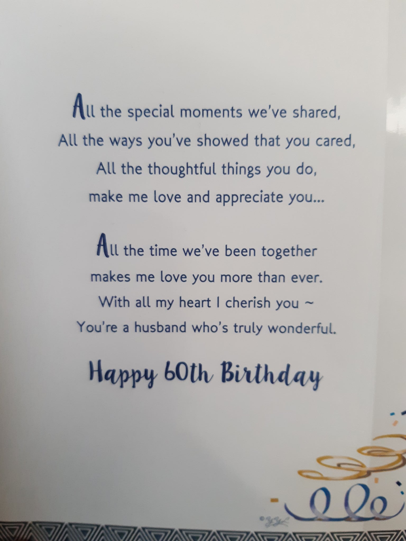 With Love To My Husband On Your 60th Birthday Celebrity Style Greeting Card