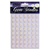 Pack of 56 Pearl White Self Adhesive 10mm Gem Stones by Icon Craft