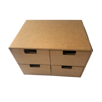 Kraft Desktop Organiser Drawers Cardboard DIY Storage Box 