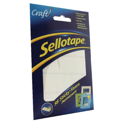 Pack of 56 Sticky Fixers Permanent Sellotape 12x25mm