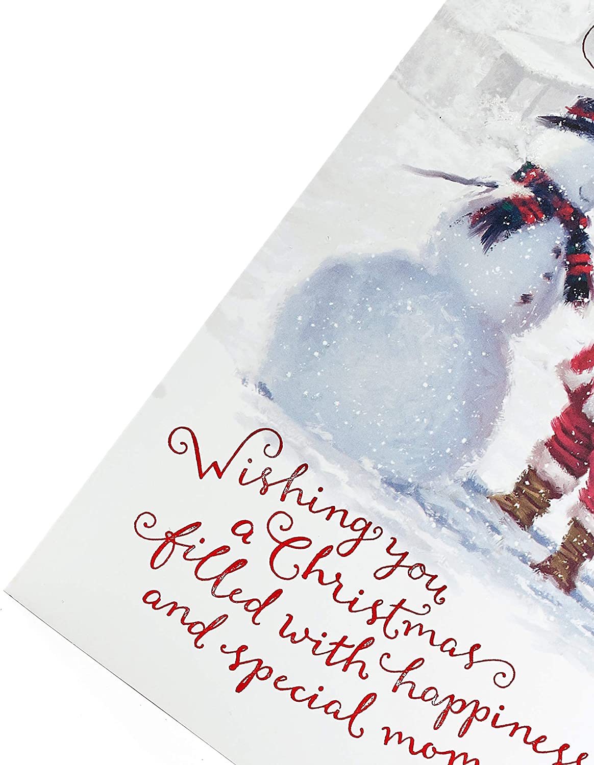 Merry Christmas Mom & Dad Snowman Hallmark Holiday Greeting Card