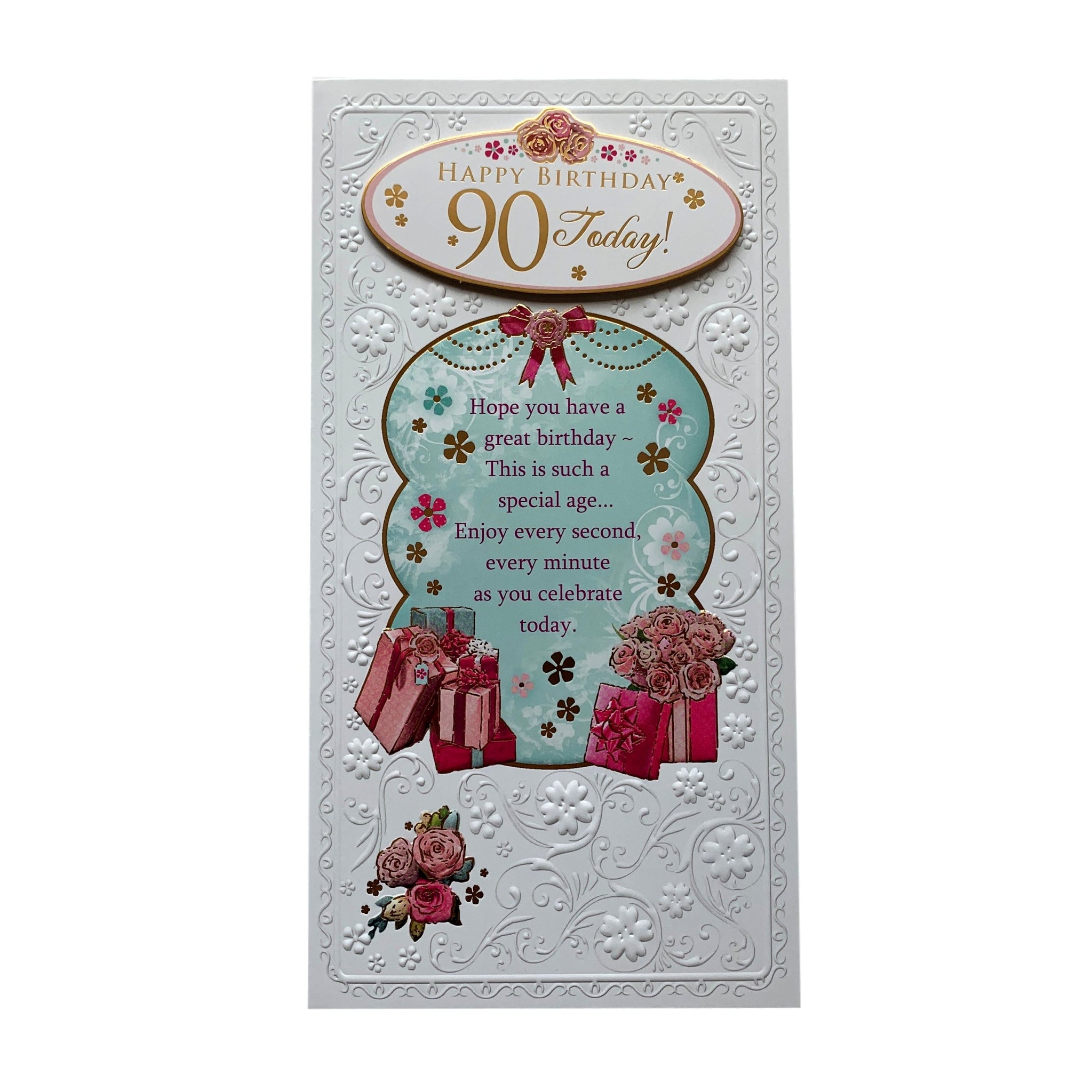 On 90th Birthday Open Female Soft Whispers Card