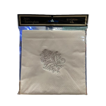 Pack of 15 Luxury Wedding Day Bells Foil Finished Large Napkins (3 Ply)