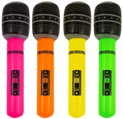 Inflatable Microphone 40Cm Neon Colours