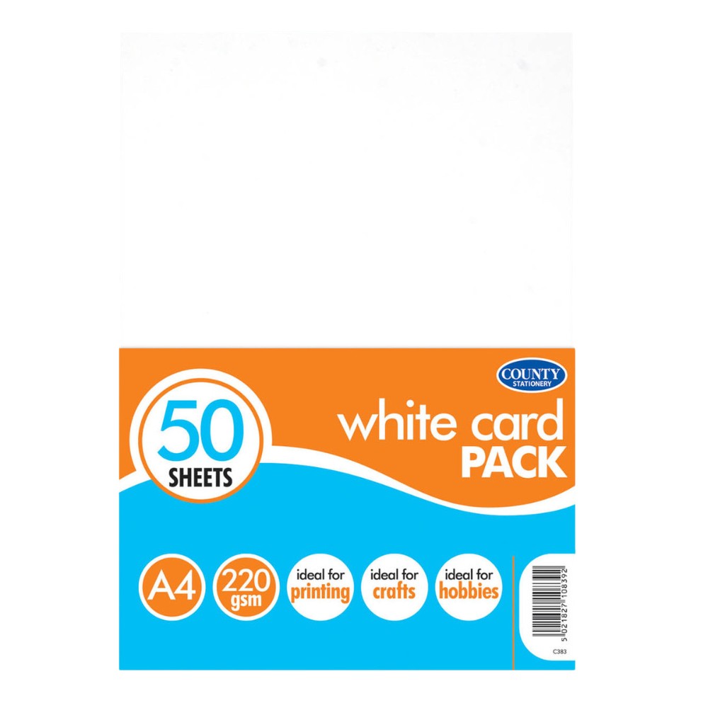 A4 White Card 220gsm 50 Sheets by BCreative : : Stationery &  Office Supplies