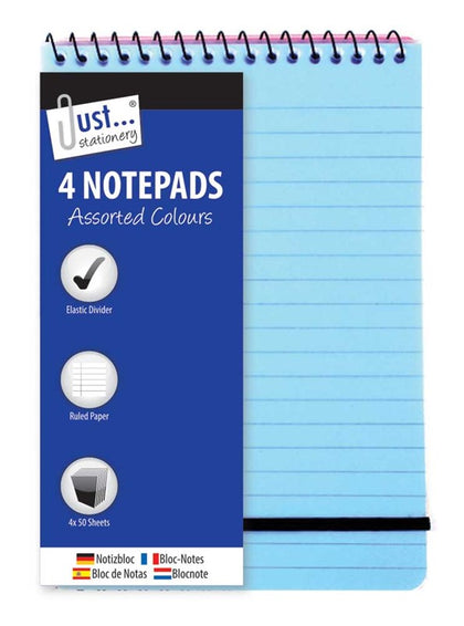 Pack of 4 Neon PP Cover Notebooks 100x150mm