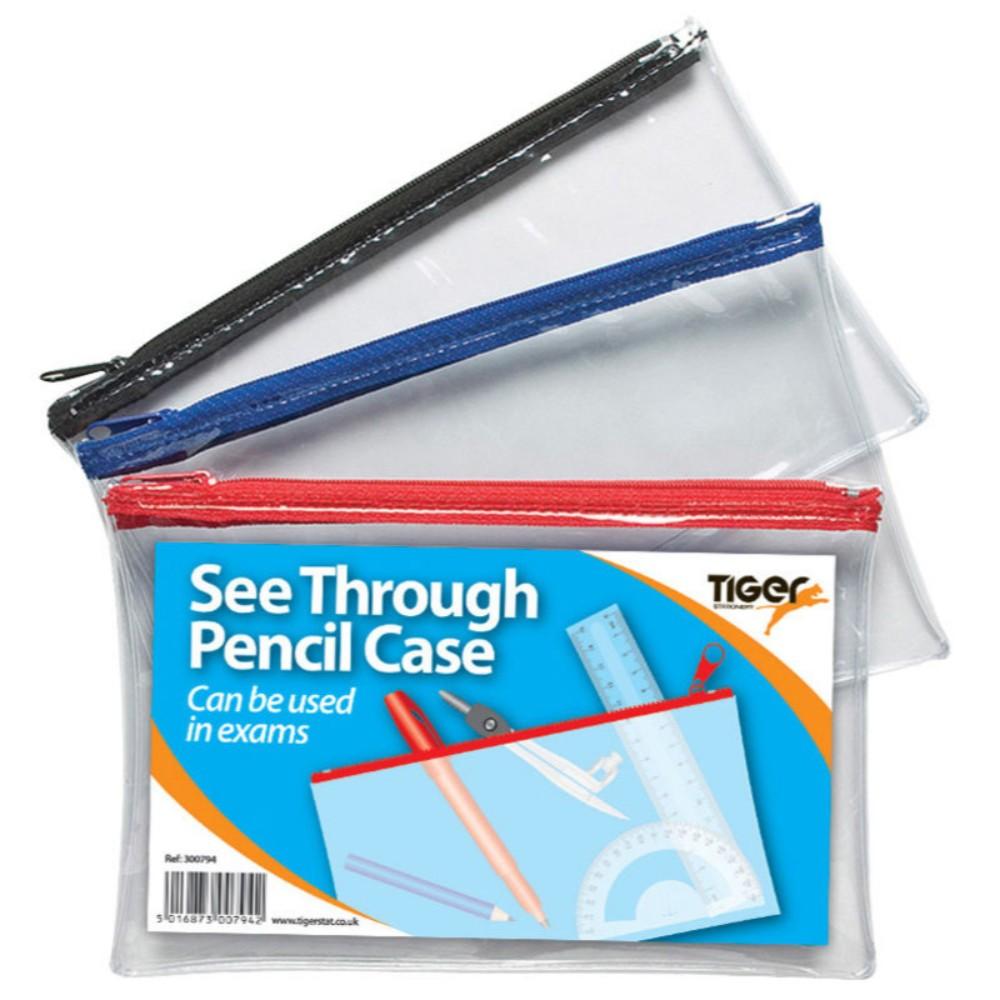 Small 8x5" Flat Clear Exam Pencil Case