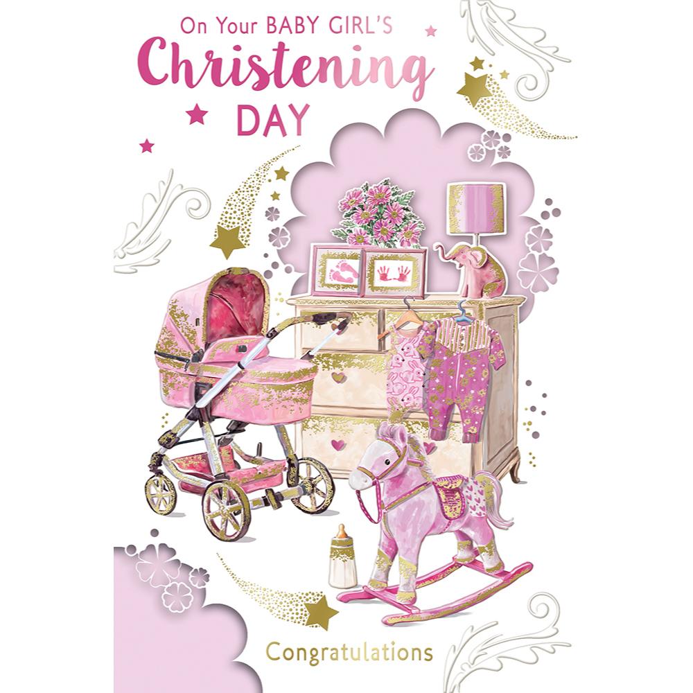 On Your Baby Girl's Christening Day Congratulations Celebrity Style Greeting Card