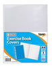 Pack of 3 A4 Exercise Book Covers (Clear)