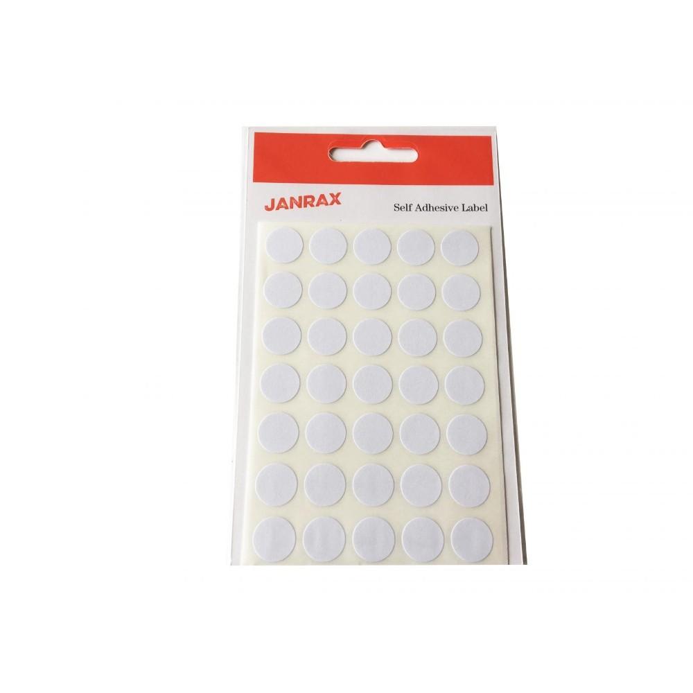 Pack of 280 White 13mm Round Labels - Stickers