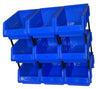 Stackable Blue Storage Pick Bin with Riser Stands 245x158x108mm