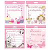 16 Party Invitation Cards Girl