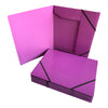 Janrax A4 Purple Laminated Card 3 Flap Folder with Elastic Closure