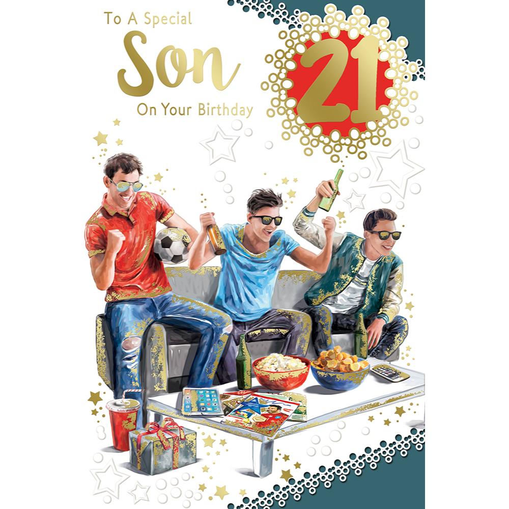 To A Special Son On Your 21st Birthday Celebrity Style Greeting Card