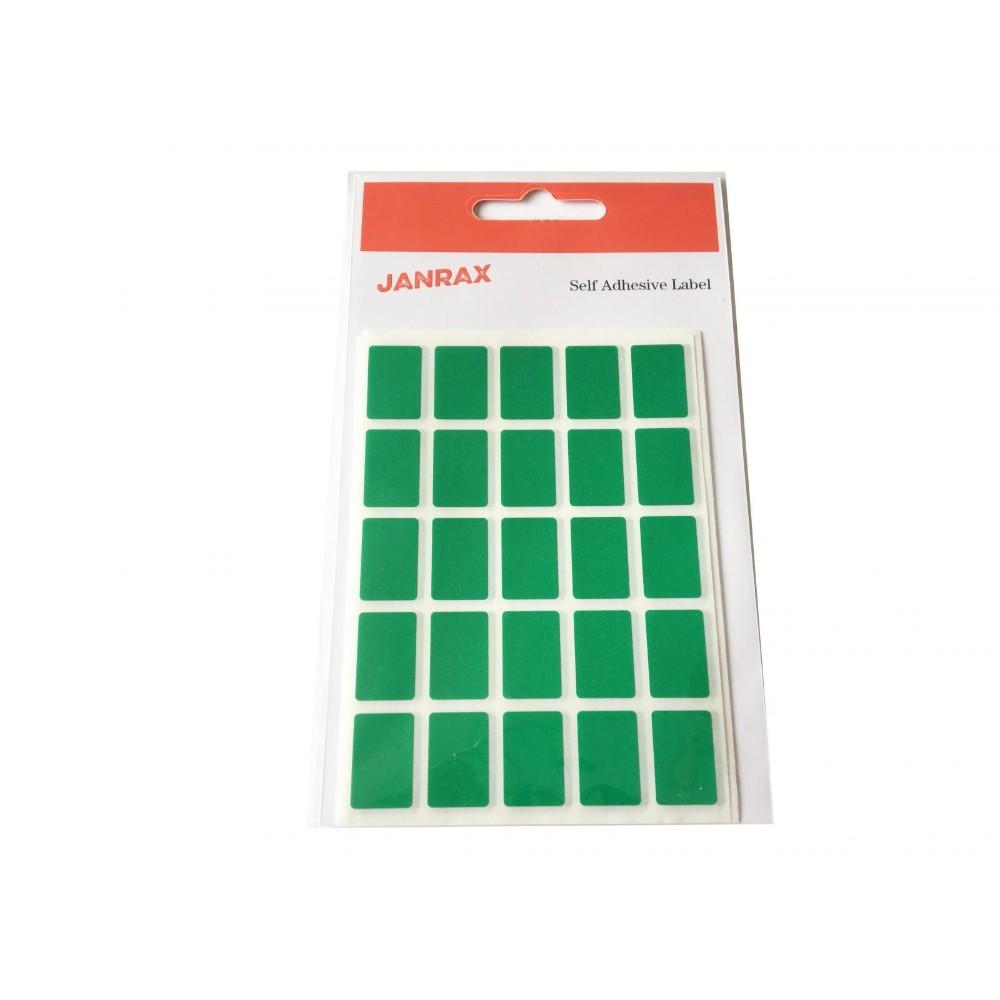 Pack of 125 Green 12x18mm Rectangular Labels - Adhesive Stickers