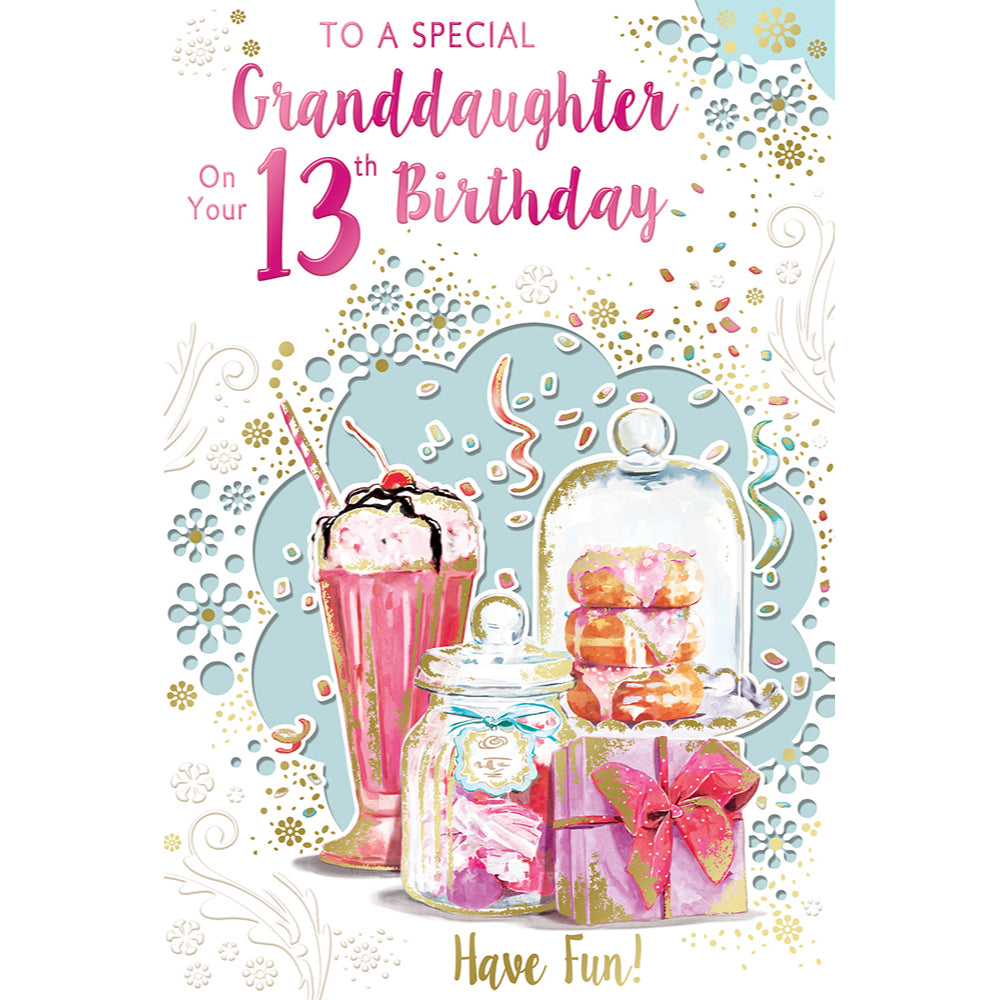 To a Special Granddaughter On Your 13th Birthday Have Fun Celebrity Style Greeting Card