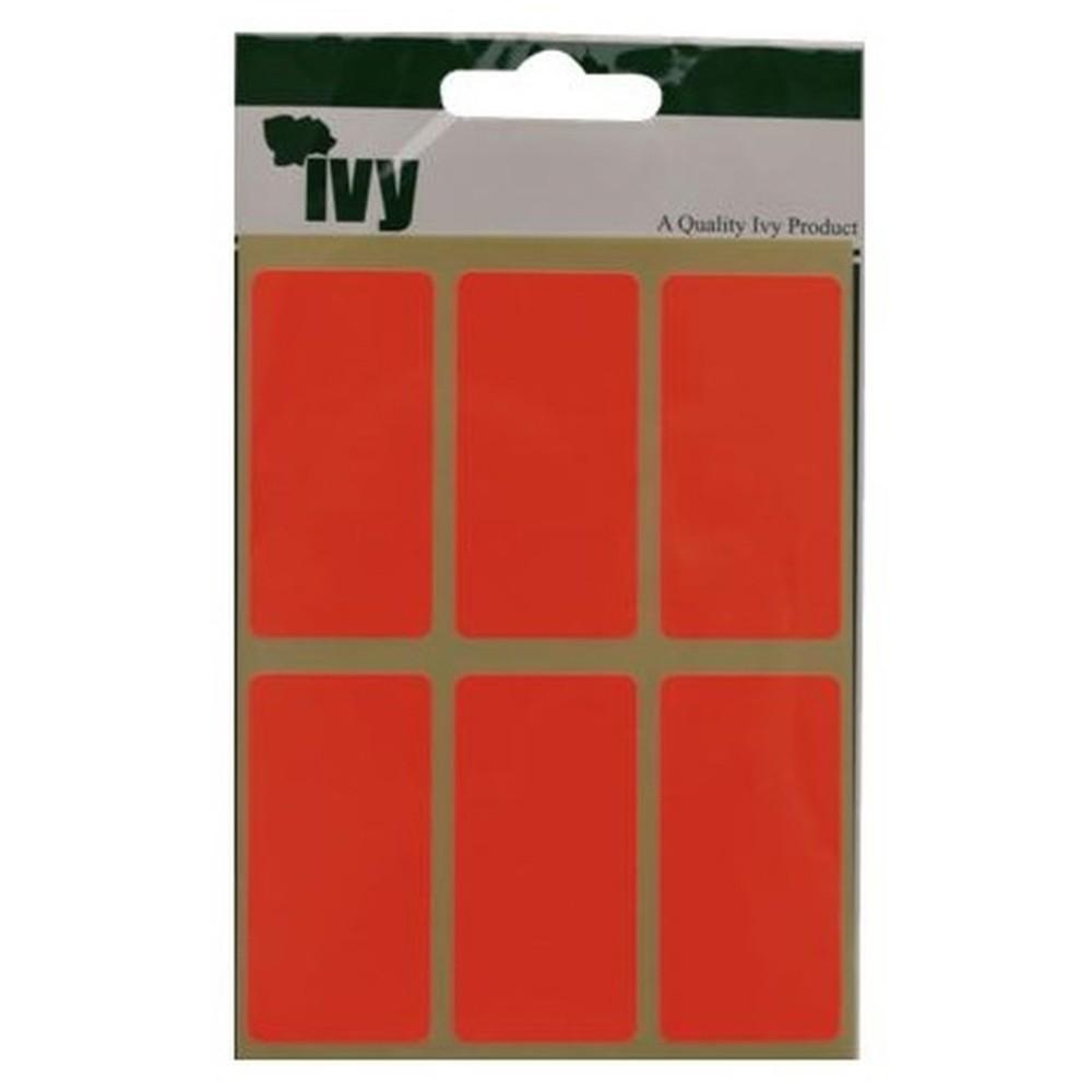 Pack of 24 Orange Fluorescent 25x50mm Rectangular Labels